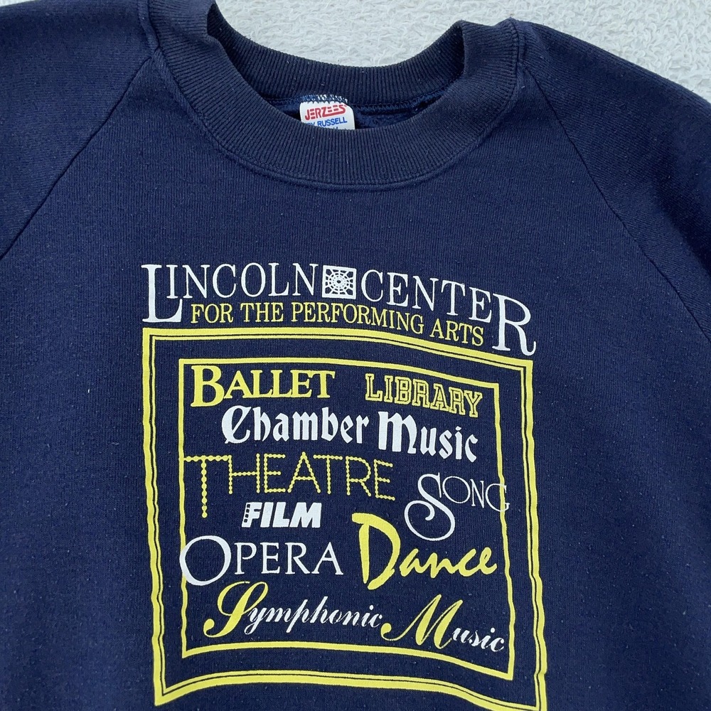 Vintage Lincoln Center Sweatshirt Mens Small Navy Crewneck NYC Made USA 90s